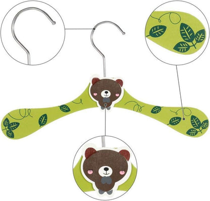 Kinder Kleiderbügel Set Cartoon Tiermotive 12 Stück Holz Bunt Baby Hose Haken