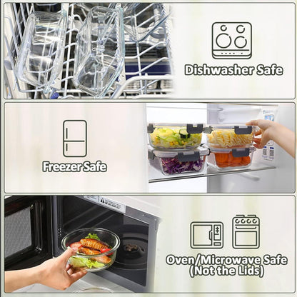 Glas-Frischhaltedosen 24 Stück - Glasbehälter mit