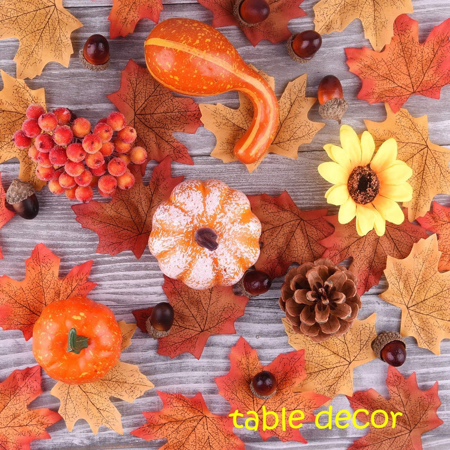 Herbst Thanksgiving Dekorationen 156 Stk Kunstkürbisse Tannenzapfen