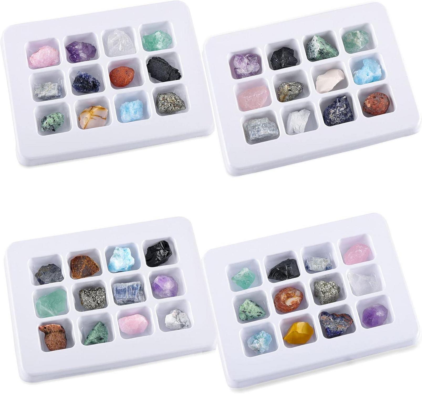 12x Rohsteine Mischung in Box Naturstein Sammlung Feng Shui Chakra