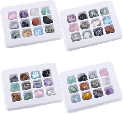 12x Rohsteine Mischung in Box Naturstein Sammlung Feng Shui Chakra