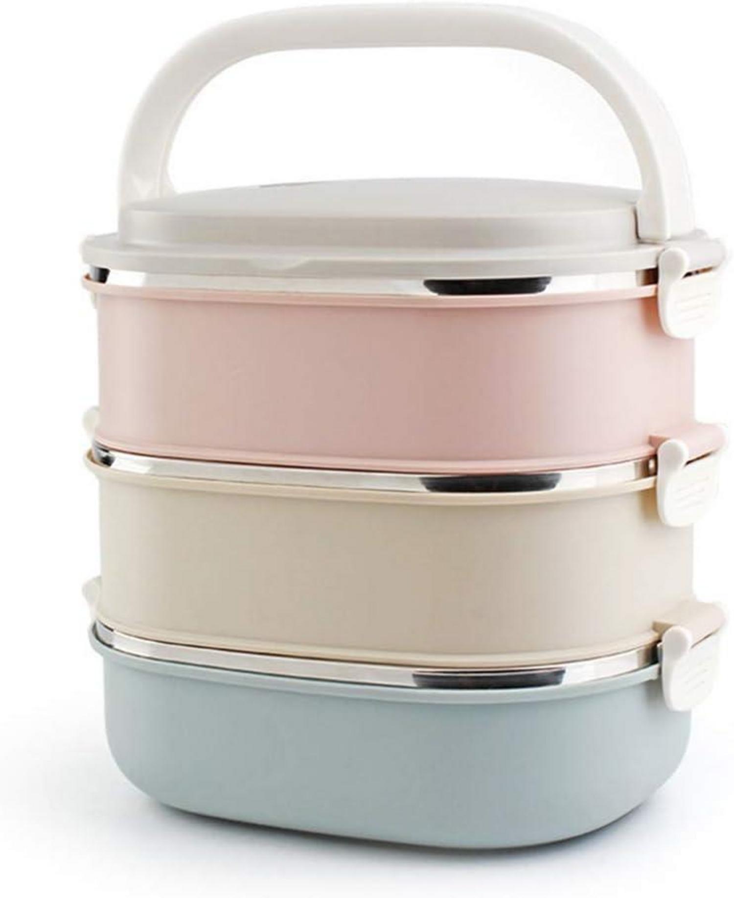 Edelstahl Thermobehälter 3 Etagen Lunchbox Warmhaltebox