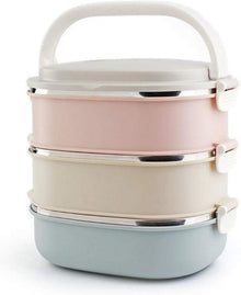Edelstahl Thermobehälter 3 Etagen Lunchbox Warmhaltebox
