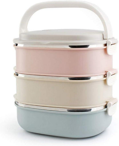 Edelstahl Thermobehälter 3 Etagen Lunchbox Warmhaltebox