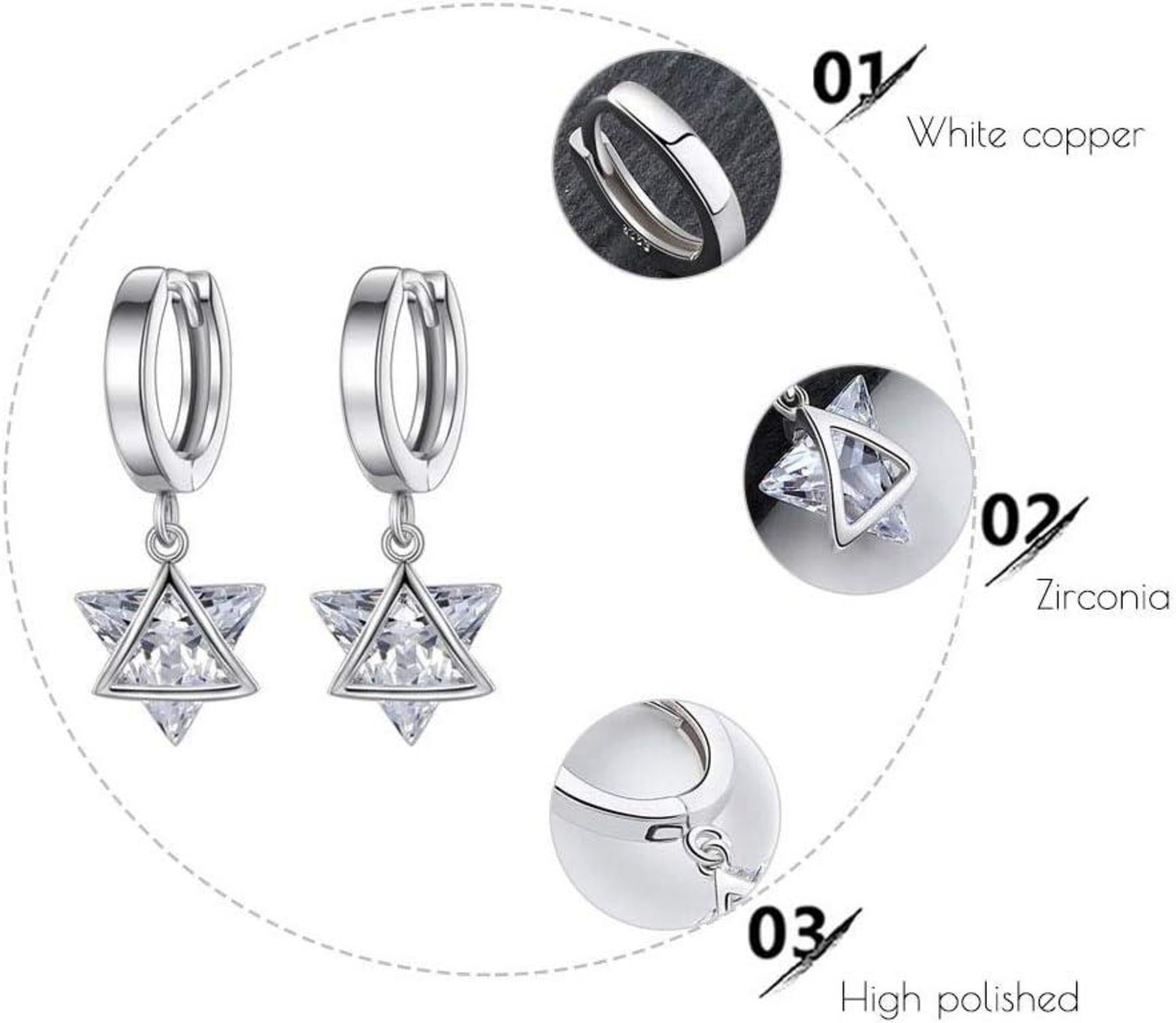 Silber Ohrringe 925 Hängend Zirkonia Damen Schmuck Geschenke Frauen