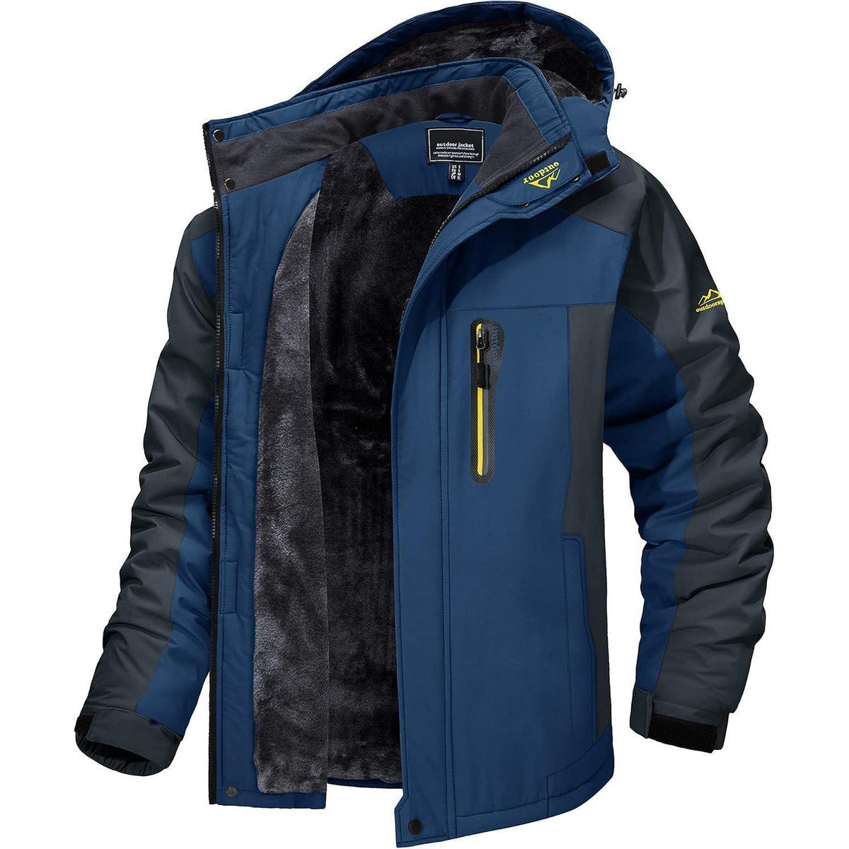 Herren Fleecejacke Winter Warm Gefüttert Skijacke Blau