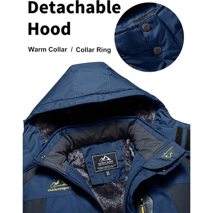 Herren Fleecejacke Winter Warm Gefüttert Skijacke Blau