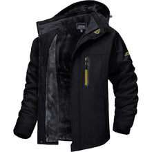 Herren Fleecejacke Winter Warm Gefüttert Skijacke XL Schwarz