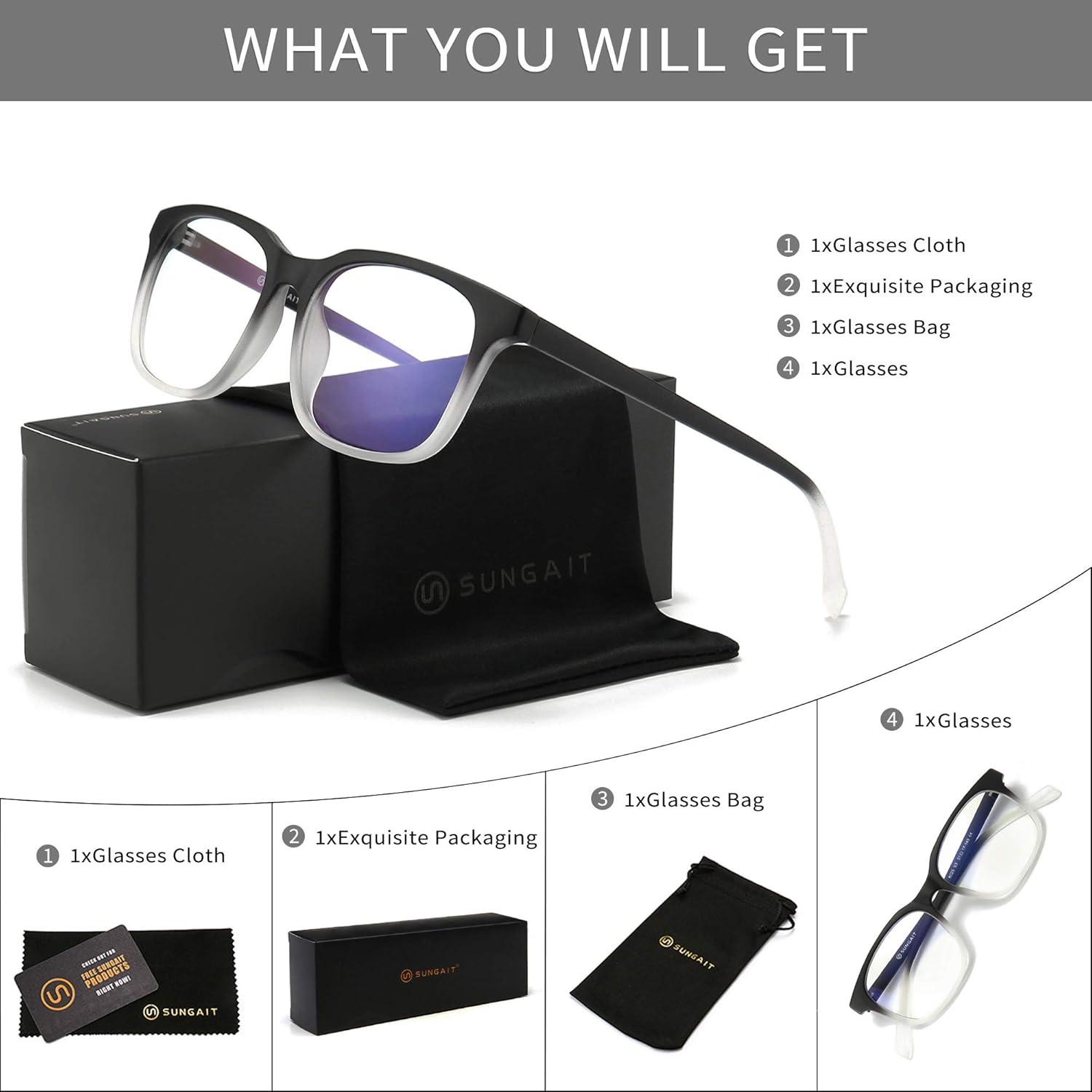 SUNGAIT Optics Blaulichtfilter Gaming Brille Anti-Müdigkeit UV-Schutz