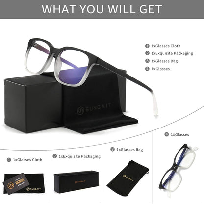 SUNGAIT Optics Blaulichtfilter Gaming Brille Anti-Müdigkeit UV-Schutz