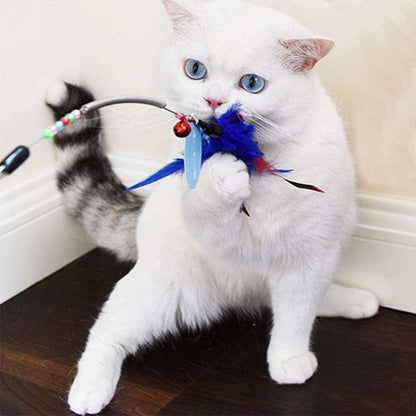 Interaktives Katzenspielzeug Set mit Federstab und Glocke