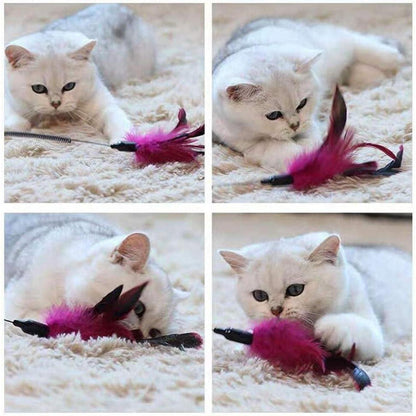 Interaktives Katzenspielzeug Set mit Federstab und Glocke