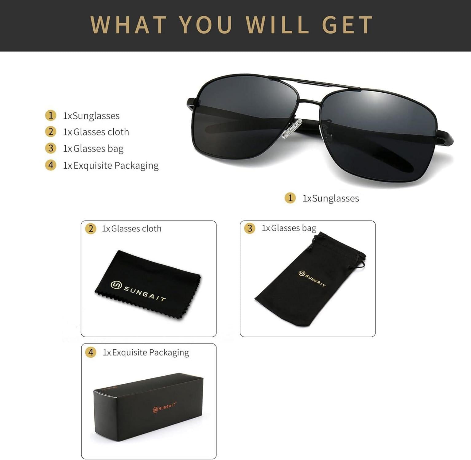 Polarisierte Sonnenbrille Metallrahmen Herren Driving Golf Angeln