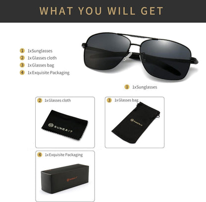 Polarisierte Sonnenbrille Metallrahmen Herren Driving Golf Angeln