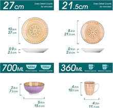 Porzellan Tafelservice Tulip 16-teilig Geschirrset Mandala