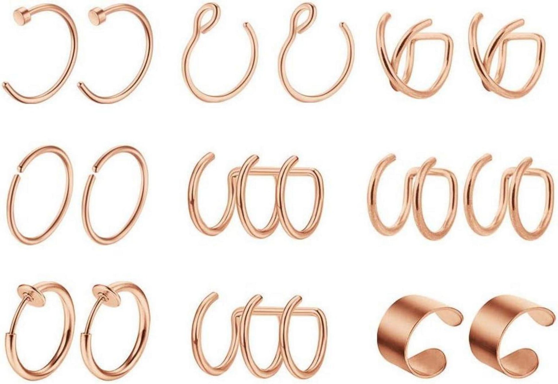 Fake Piercings Ohrklemme Ear Cuff Ohr Edelstahl Ear Manschette Clip