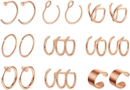 Fake Piercings Ohrklemme Ear Cuff Ohr Edelstahl Ear Manschette Clip