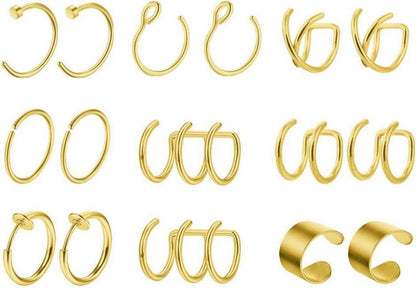Fake Piercings Ohrklemme Ear Cuff Edelstahl Manschette