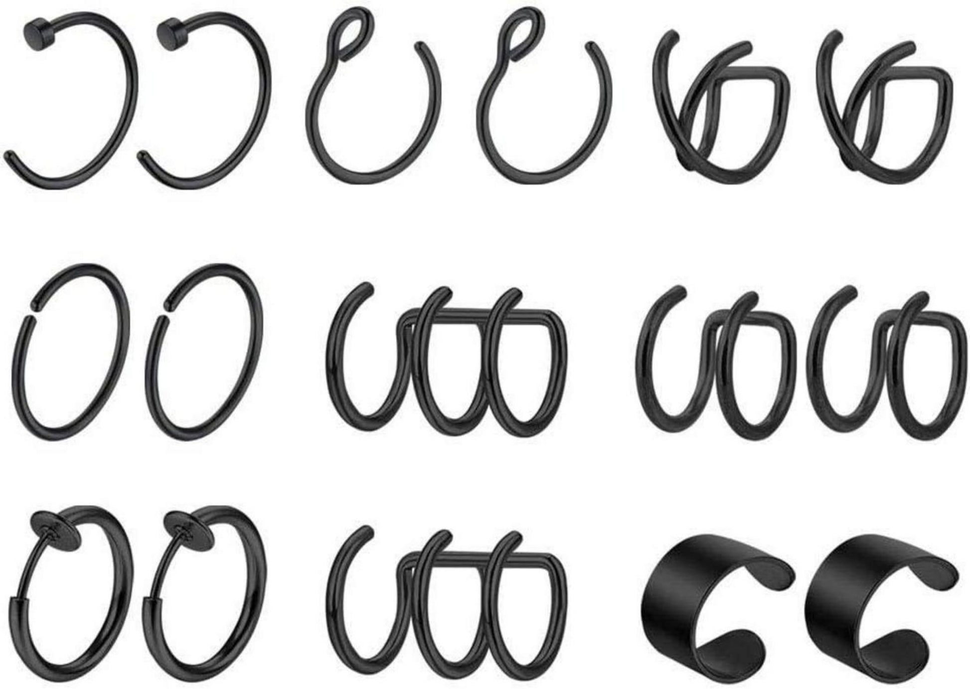 Fake Piercings Ohrklemme Ear Cuff Edelstahl Ohr Manschette