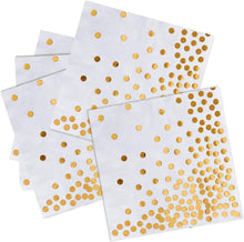 50 Stk Goldene Happy Birthday Party Servietten 3-lagig 33x33cm