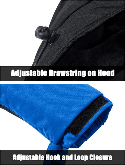 Herren Winter Skijacke Fleece Gefüttert Wasserdicht Atmungsaktiv 3XL Blau