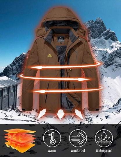 Winter Skijacke Herren Fleece Softshelljacke Wasserdicht Warm