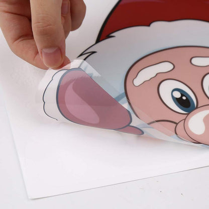Weihnachts Fensterbilder Santa & Rudolph – 6er Set mit Schneeflocken