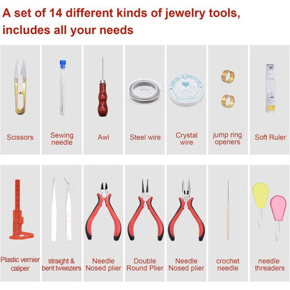 Schmuckherstellung Set mit 1300 pcs Zubehör, Werkzeug für