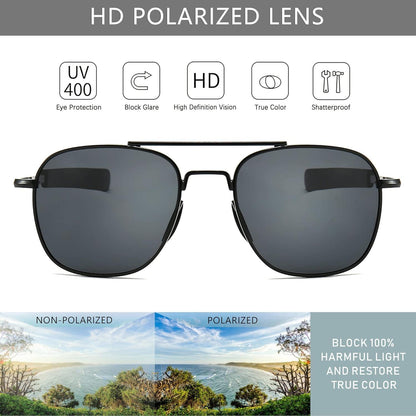 Polarisierte Herren Sonnenbrille Militär Pilot Style