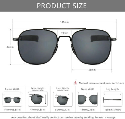 Polarisierte Herren Sonnenbrille Pilotenstil Bajonett-Tempel