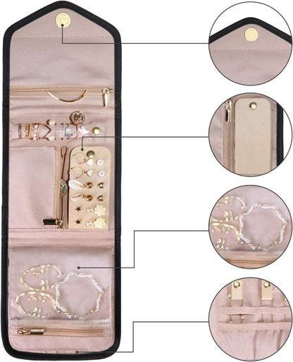 Schmuck Organizer Tasche für Reise - Ringe, Ohrringe, Halsketten, Uhren