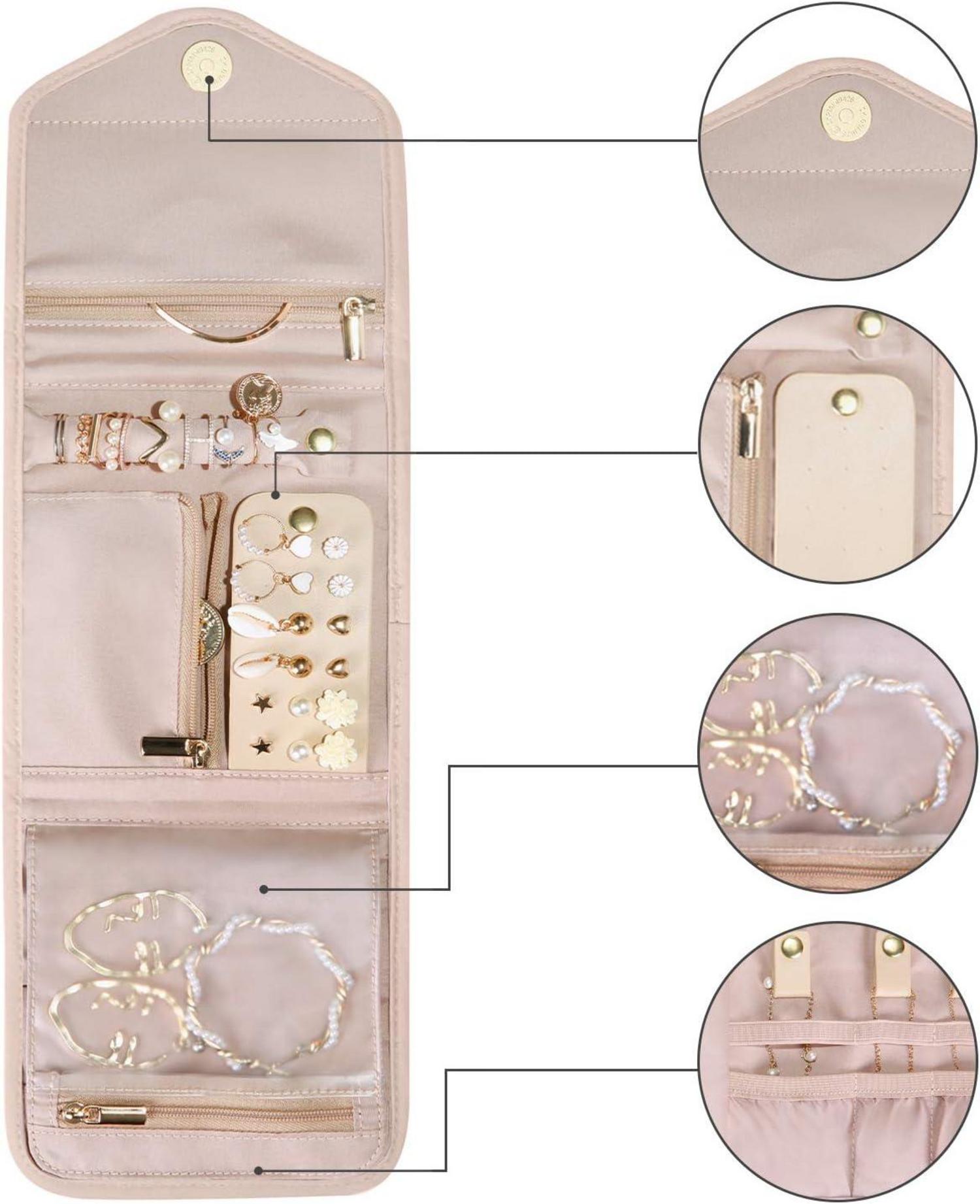 Schmuck Organizer Tasche für Reise - Rosa, Mini Size
