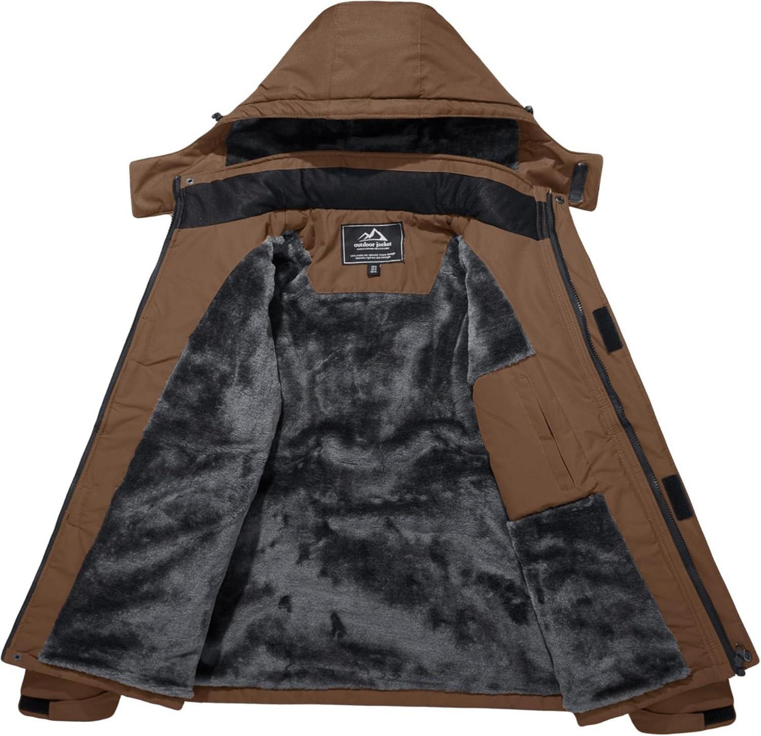 Herren Winter Skijacke Fleece Softshelljacke Wasserdicht L