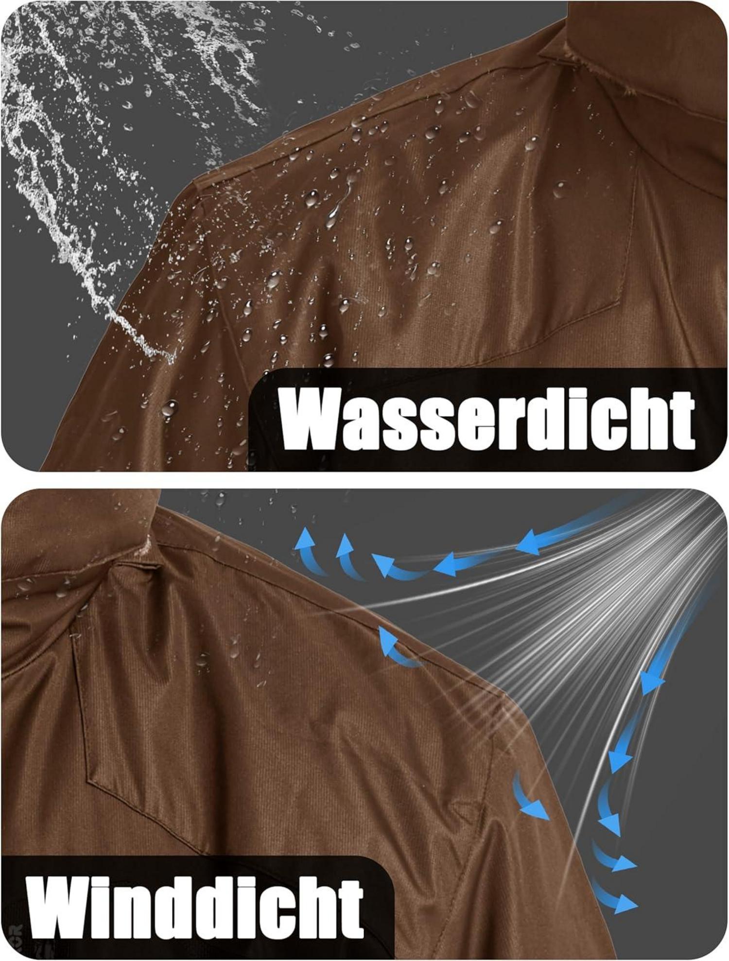 Herren Winter Skijacke Fleece Softshelljacke Wasserdicht L Kaffeebraun