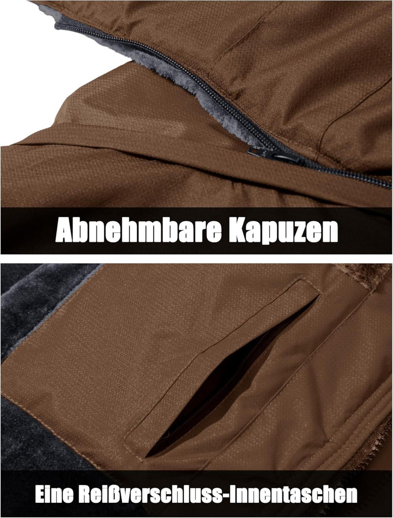 Herren Winter Skijacke Fleece Softshelljacke Wasserdicht L_ROT