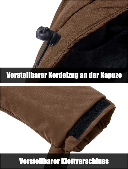 Herren Winter Skijacke Fleece Softshelljacke Wasserdicht Atmungsaktiv L