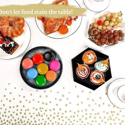 Goldene Einweg Tischdecke 137x274 cm, 4er Set