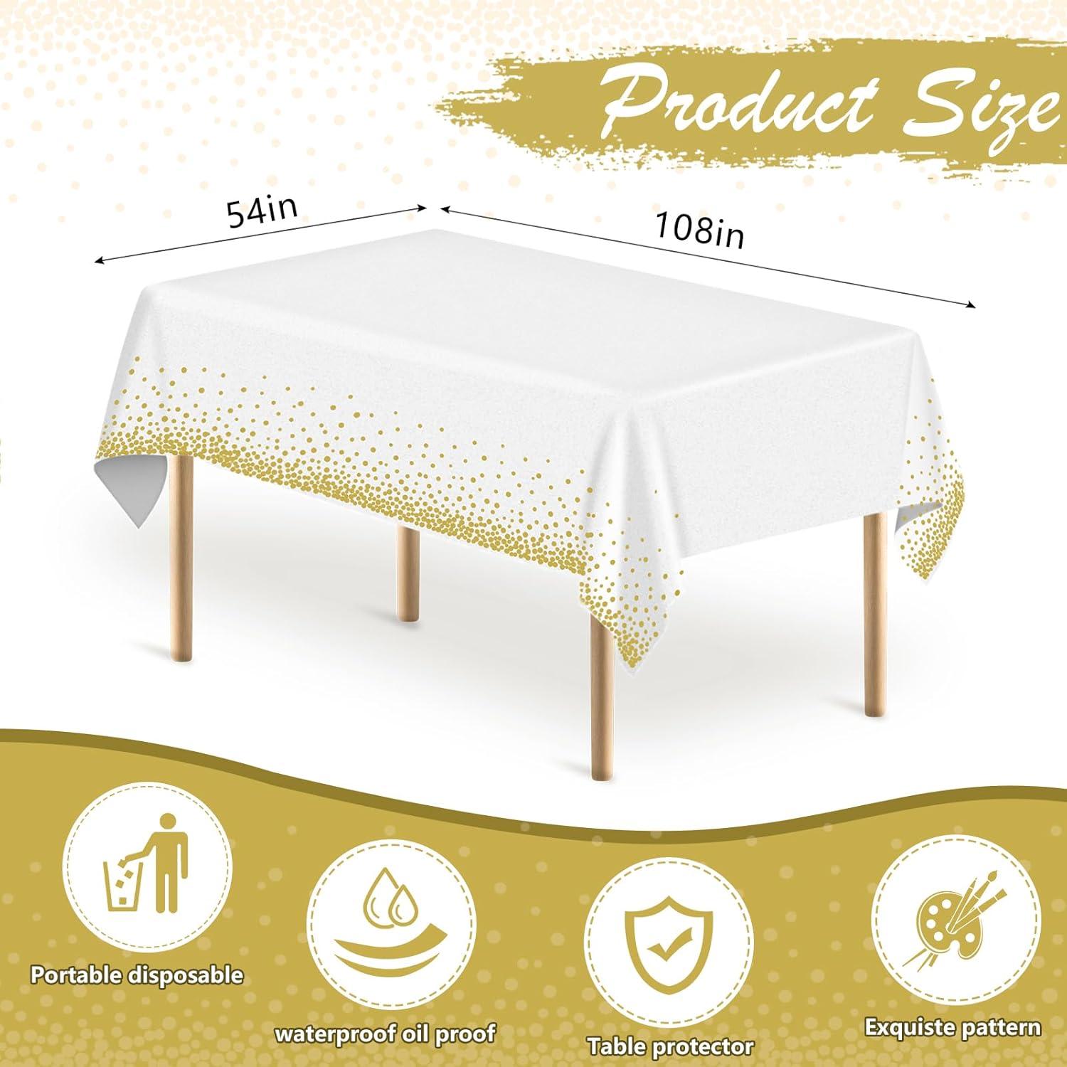 Goldene Einweg Tischdecke 137x274 cm, 4er Set