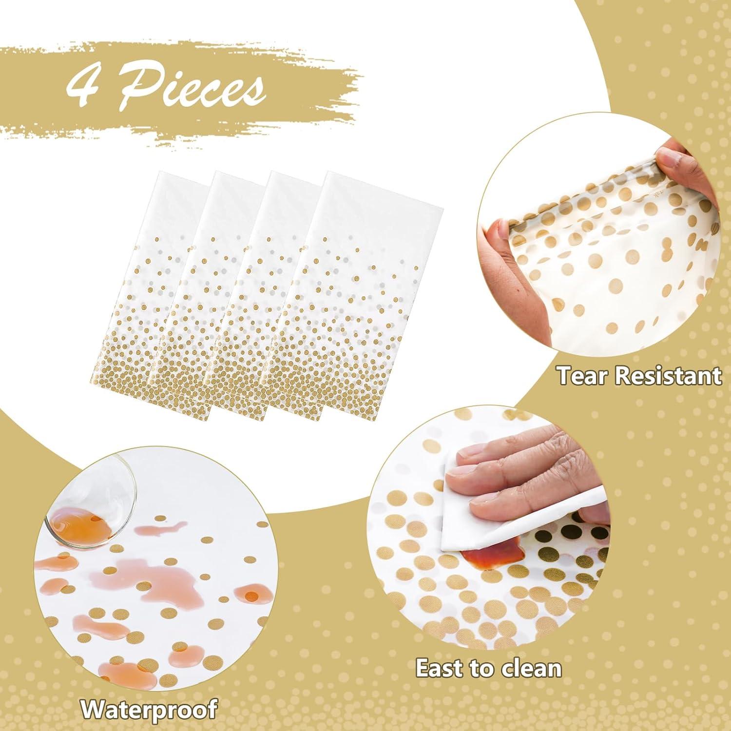 Goldene Einweg Tischdecke 137x274 cm 4er Set Bierzeltgarnitur