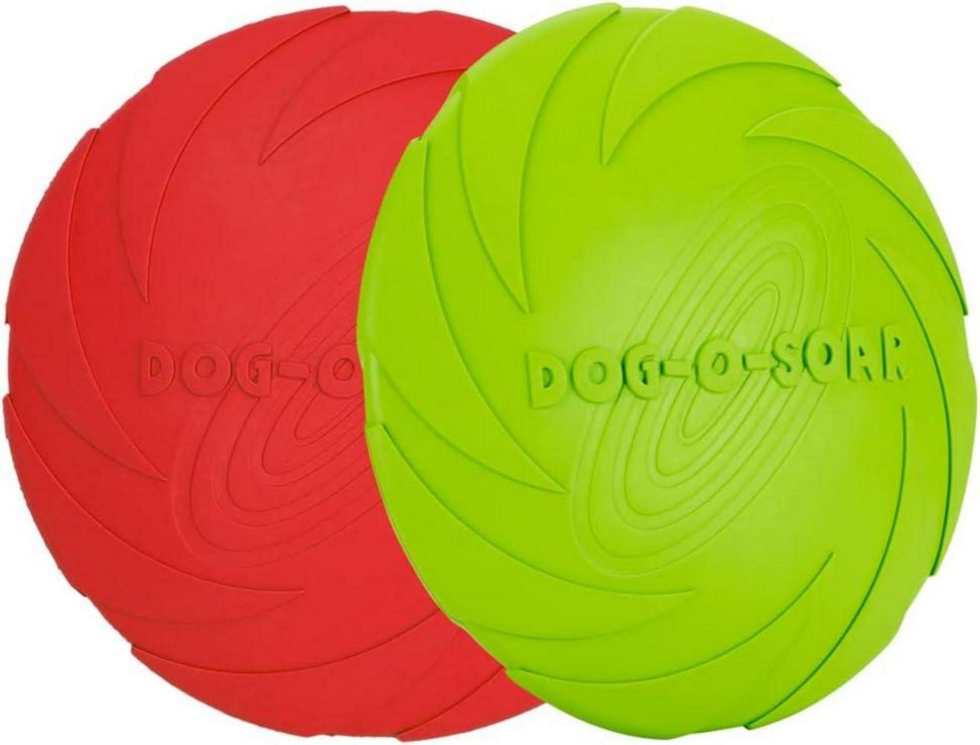 Vivifying Hundefrisbee aus Kautschuk, 2 Stück 18cm, Grün/Rot