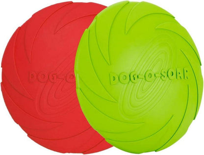 Vivifying Hundefrisbee aus Kautschuk, 2 Stück 18cm, Grün/Rot