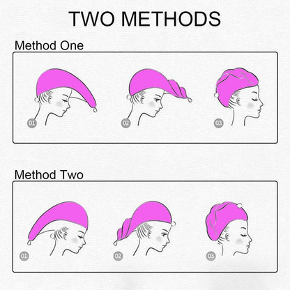 Haarturban Handtuch 3 Stück Schnelltrocknend Mikrofaser Pink Grau Lila