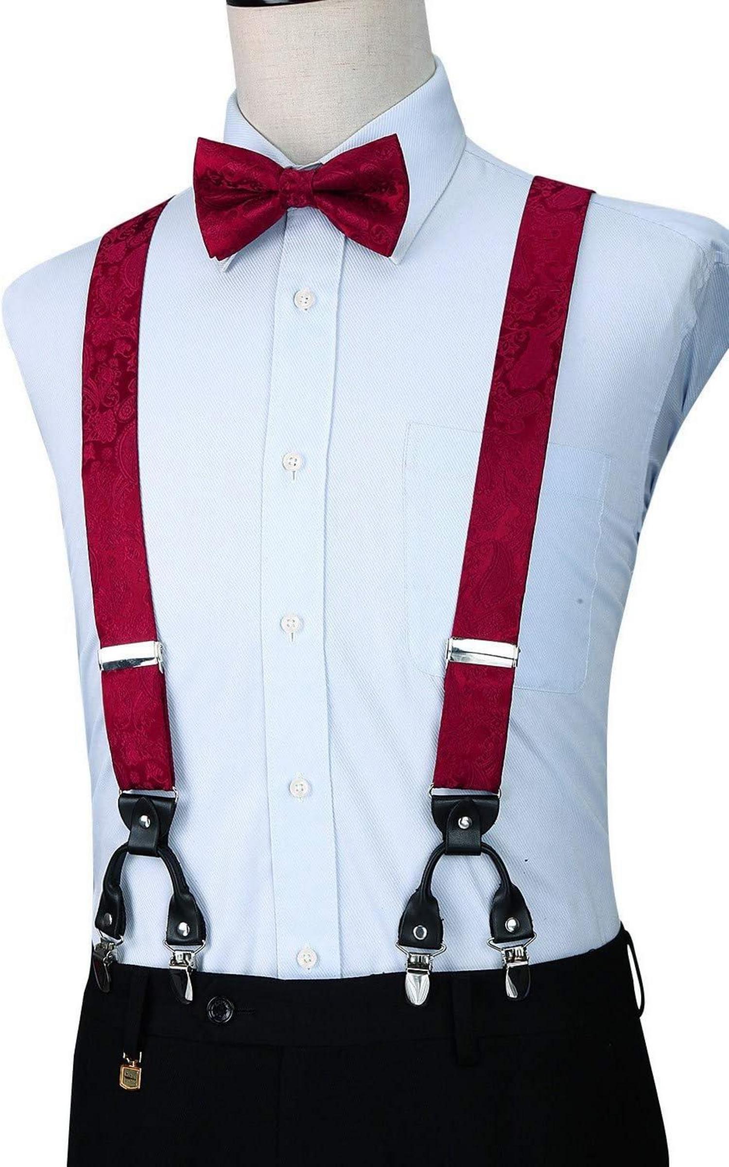 Hosenträger Herren 3,5 cm mit Extra Starken Clips in Y-Form Längenverstellbar 130 cm 3er Set