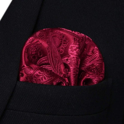 Hosenträger Herren 3,5cm 6 Stark Clips Y-Form Elastisch 130cm - Rot Paisley