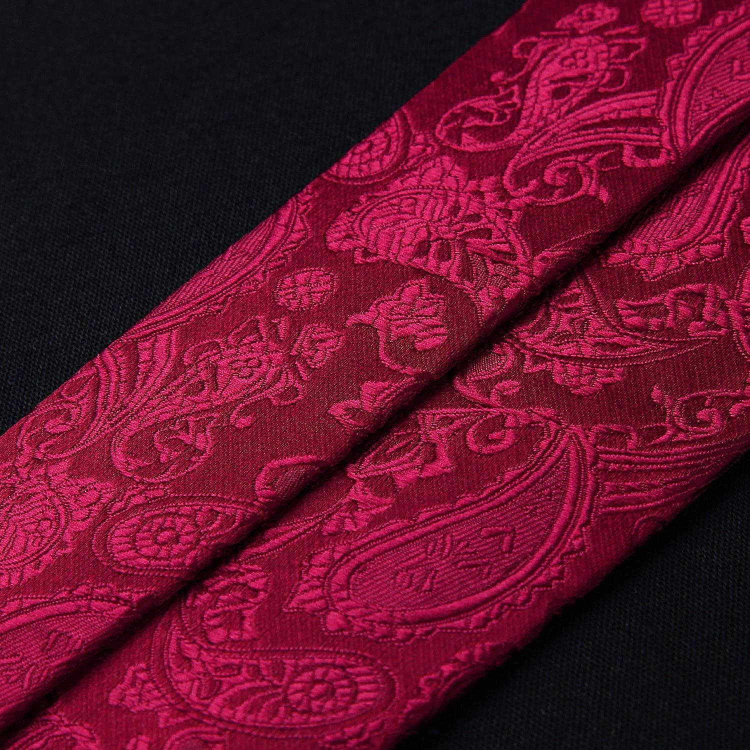 Hosenträger Herren 3,5cm 6 Stark Clips Y-Form Elastisch 130cm - Rot Paisley
