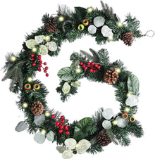 LED Weihnachtsgirlande mit Timer-Funktion 183cm künstlich deco Treppe