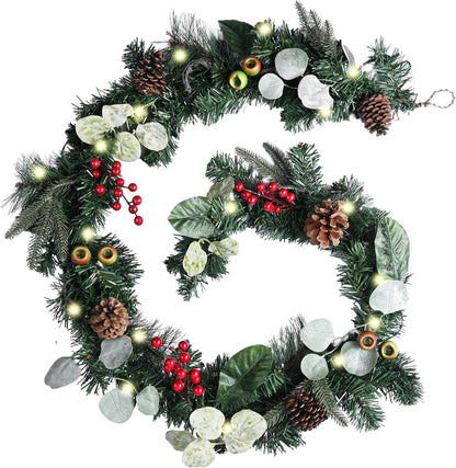 LED Weihnachtsgirlande mit Timer-Funktion 183cm künstlich deco Treppe