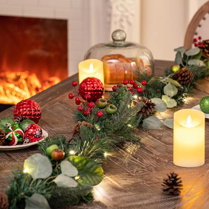 LED Weihnachtsgirlande mit Timer-Funktion 183cm künstlich deco Treppe