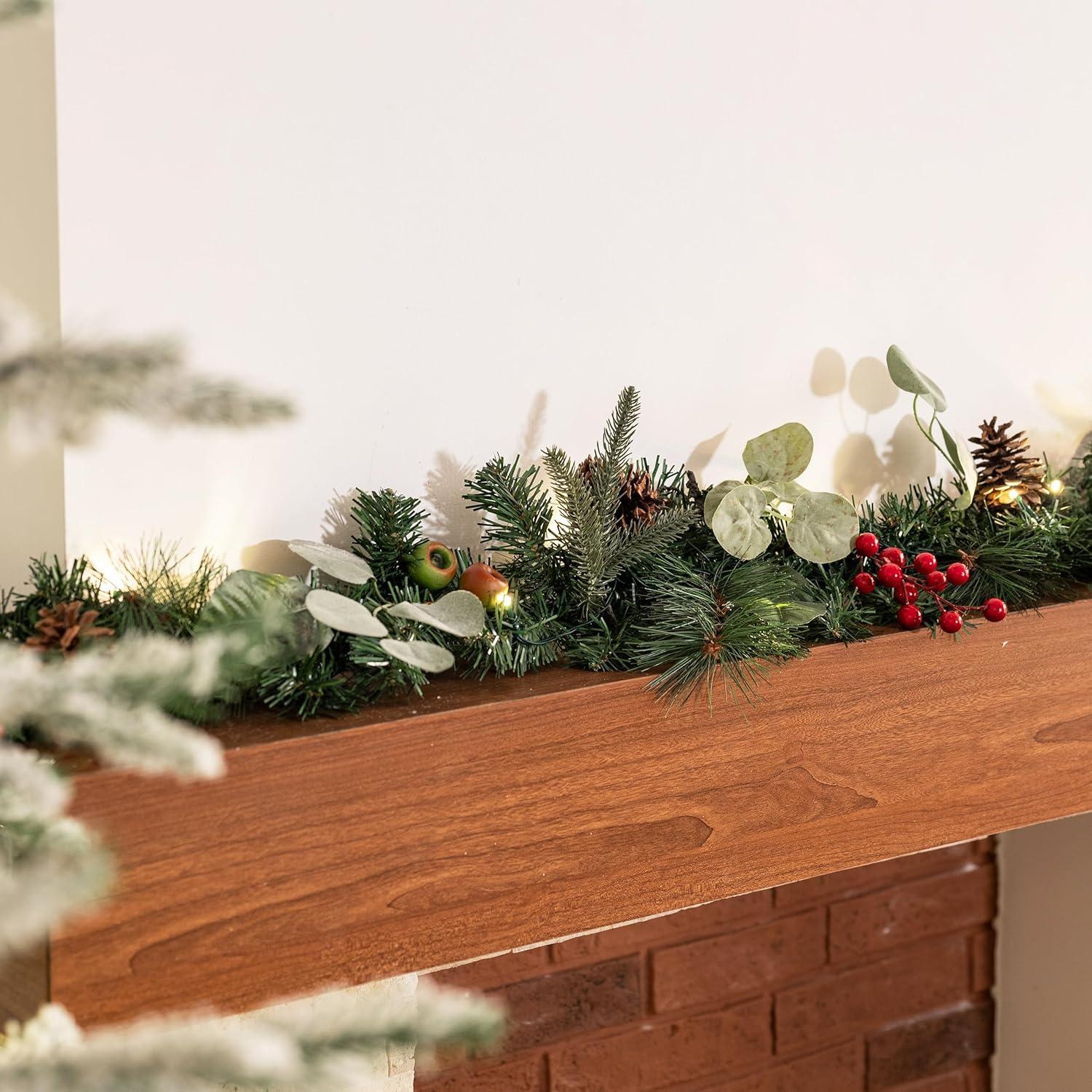 LED Weihnachtsgirlande 183cm Timer Funktion künstliche Weihnachtsdeko