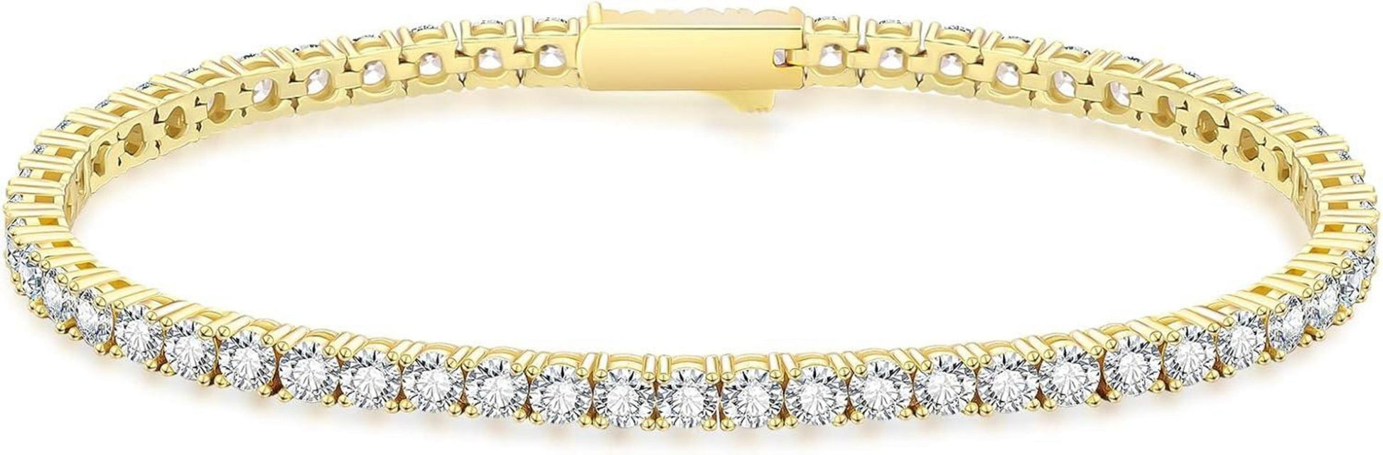 Elegantes 14K Gold Tennisarmband mit Zirkonia Steinen 3mm